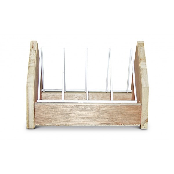 Wooden grit feeder with divider