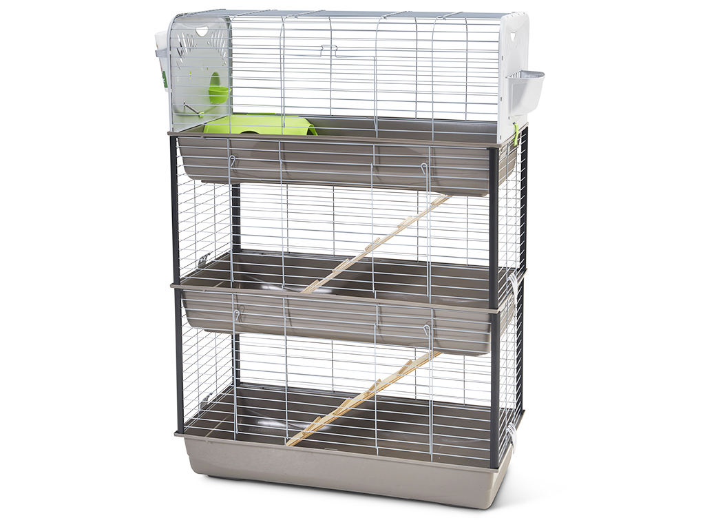 CAESAR 3 TRIPLE KNOCK DOWN DWARF RABBIT CAGE